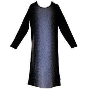 JANA KNIT MIDI DRESS BLACK COLORBLOCK SWEATER DRESS (S/P)